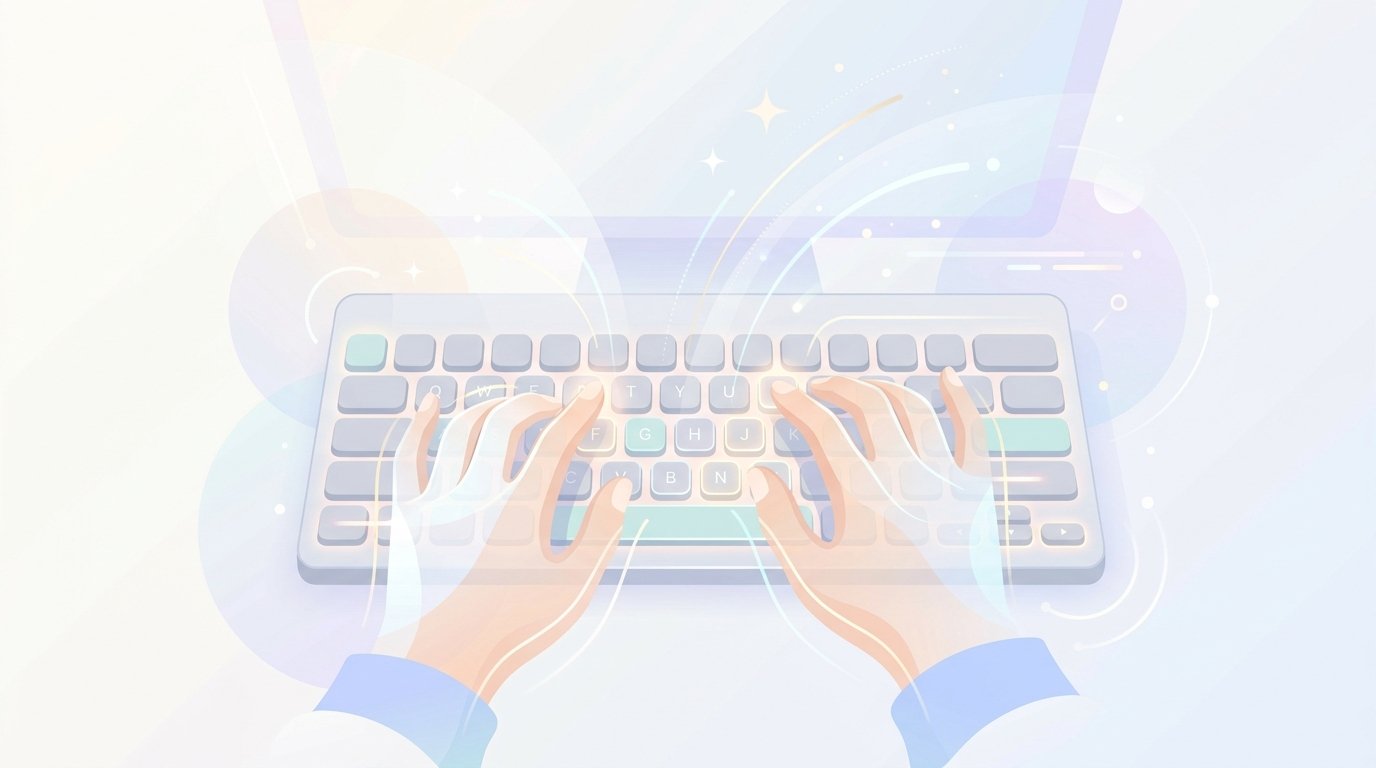 Student Typing on Computer